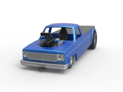 Pulling truck 2wd Scale 1 to 25 3D print model