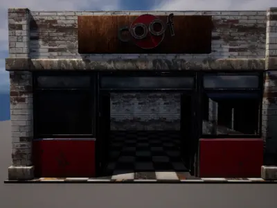 coffee shop Low-poly 3D model order