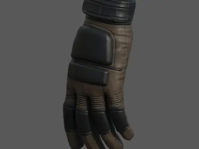 Gloves military combat fantasy futuristic space fantasy human  Low-poly 3D model