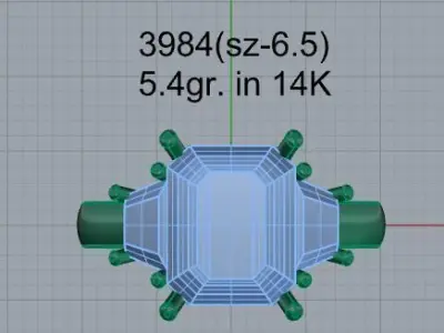 Emerald Ring 3984 3D print model