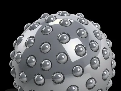 sphereknot orange ball with dots 3D print model