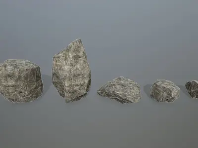 rocks group of Low-poly 3D model