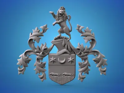 Coat of arms 3D model STL  for CNC router and 3D printing 3D print model