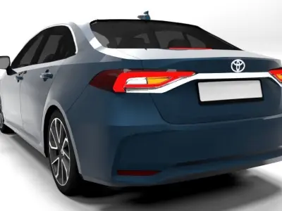TOYOTA COROLLA SEDAN Low-poly 3D model