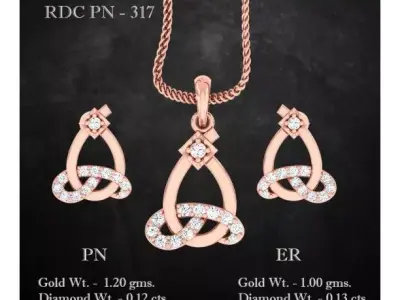 Pendant Earrings combo - 317 3D print model