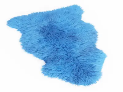 Soft Plush Faux Sheepskin Rug Blue 2 3D model