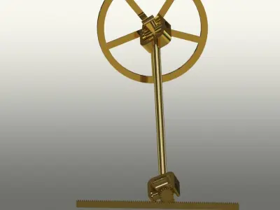 Steering wheel mechanism Low-poly 3D model
