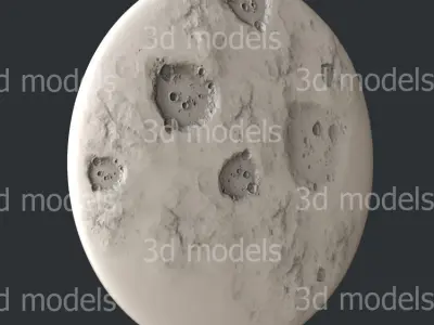 3d STL models for CNC router or 3d printer set moon 3D model