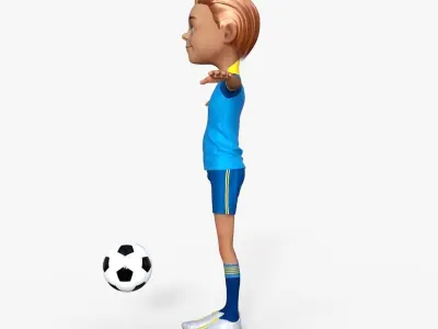 Cartoon Footballer Rigged 3D model