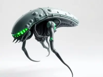 Futuristic Alien Drone Model Pack Low-poly 3D model