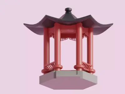 Cartoon Chinese Pavilion 3D model
