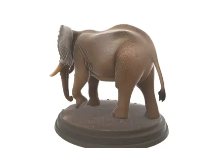 Majestic African Elephant Figurine Wildlife Sculpture 3D print model