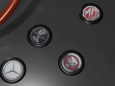 Vintage sport steering wheel 3D model