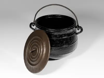 Stylized Fantasy Cauldron Game Ready 3D Asset Low-poly 3D model