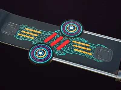 Sci Fi Hoverboard 9 All PBR Unity UE Textures Included Low-poly 3D model