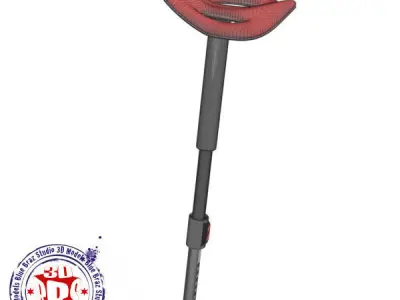 Stool scooter with handle 3D model