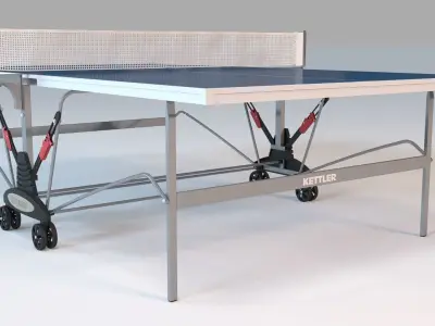 Kettler Axos 1 Outdoor Table Tennis Table  Blue and White 3D model