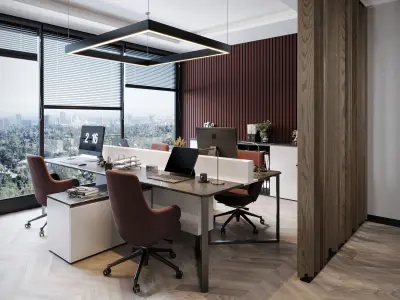 Modern Office Interior 03 3D model