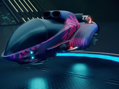 sci-fi Hoverbike 3D model