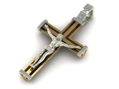 G0438 jesus on cross pendant 3D print model