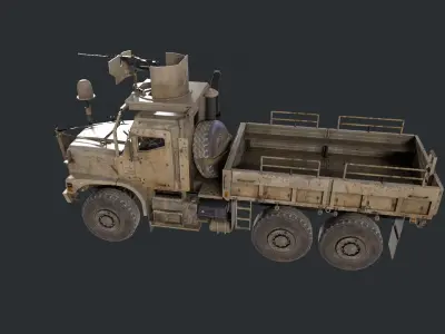 Military Truck Game Ready Low-poly 3D model