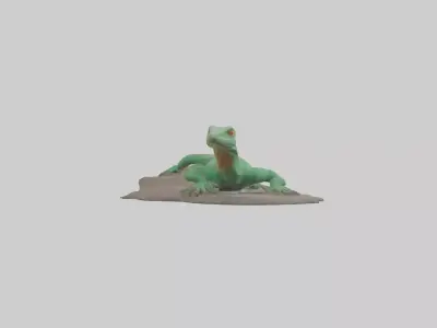 Lacerta Lizard resting model Low-poly 3D model