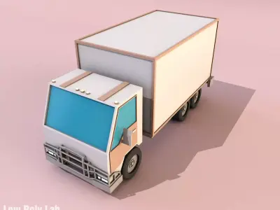 Cartoon City Truck Low-poly 3D model