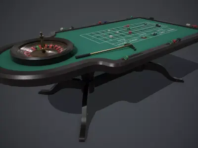 Roulette table PBR Low-poly 3D model