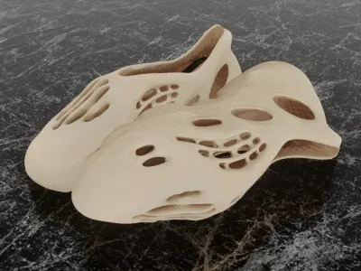 ADIDAS YEEZY FOAM RUNNER DESERT SAND 3D SHOES Low-poly 3D model