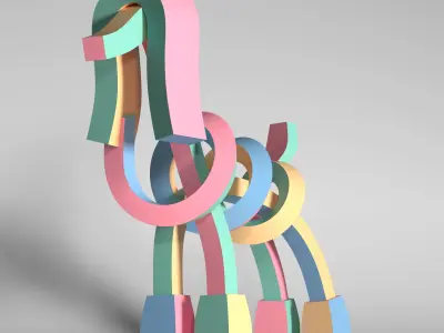 Poodle Pastel - Dog Model Low-poly 3D model