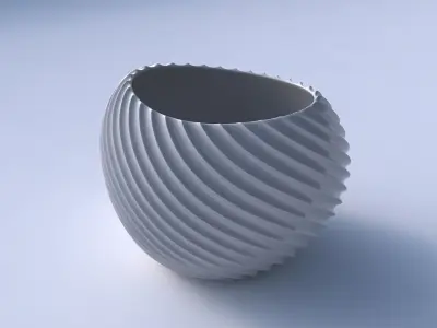 Bowl compressed 2 with bent extruded lines 3D print model