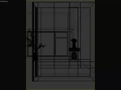 Modern Luxury Built-in Cabinet with Marble Accent and Decor 3D model