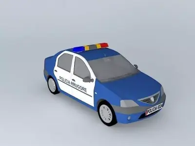 Dacia Logan  Albanian Police Car Free 3D model
