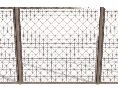 Low Poly Modular Fence 12 Low-poly 3D model