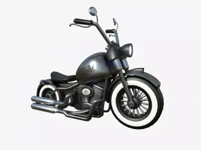 Motorcycle Cartoon A11 Metal - Custom Vehicle Design Low-poly 3D model