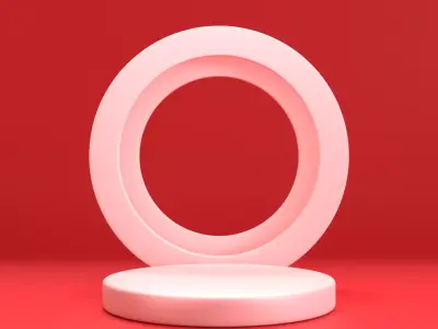 Display Podium Red 3D model