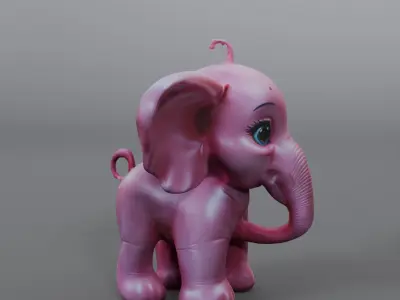 pink elephant 3D model