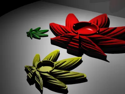 Cannabis themed ashtray 3D print model