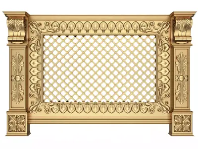 Radiator Cover Decorative Screening Grille Panel 06 Low-poly 3D model
