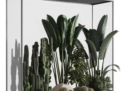 Plants behind glass 3D model