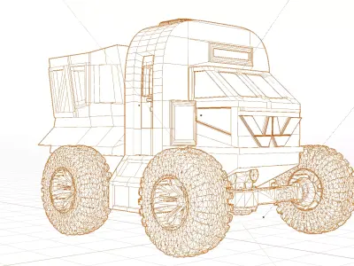 Hadley hope Truck Free low-poly 3D model