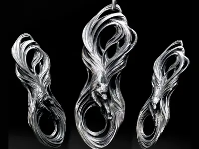 Jewelry Pendant Wolf - Modern 3D print model