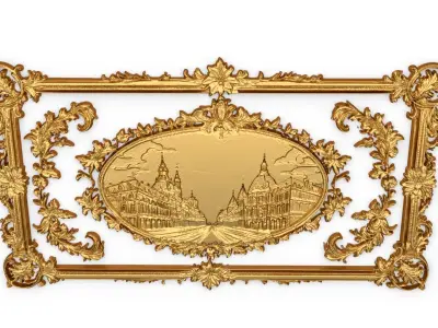 Plaster decorative frame ornament 10 3D model