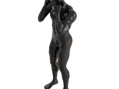 Abstract mannequin stands like a boxer 162 3D model