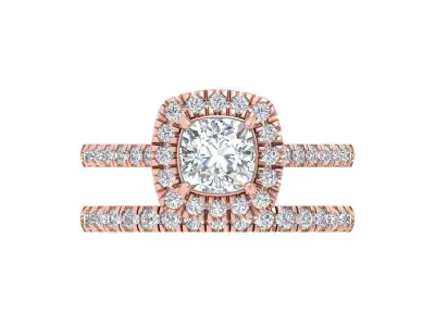 Solitair Ring Bridal Set 3D print model