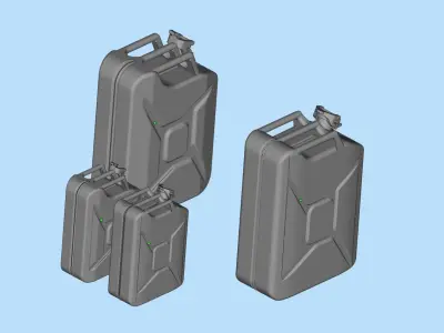 Metal petrol FUEL CANISTER  Jerry Can 3D models Printable 3D print model