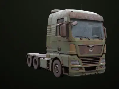 Heavy Truck Chassis 04 Dirty 4 Color Collection All PBR Textures Low-poly 3D model