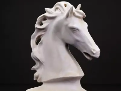 Classical horse head sculpture 3D print model