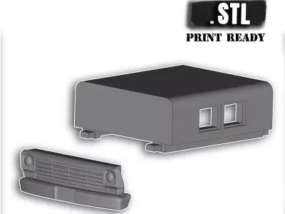 Camper shell and Grille Vintage 1968 Series 6 PickUp Red Truck  3D print model