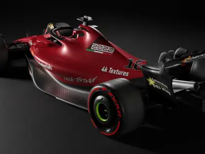 F1 2022 Rosso Red Livery Template Low-poly 3D model